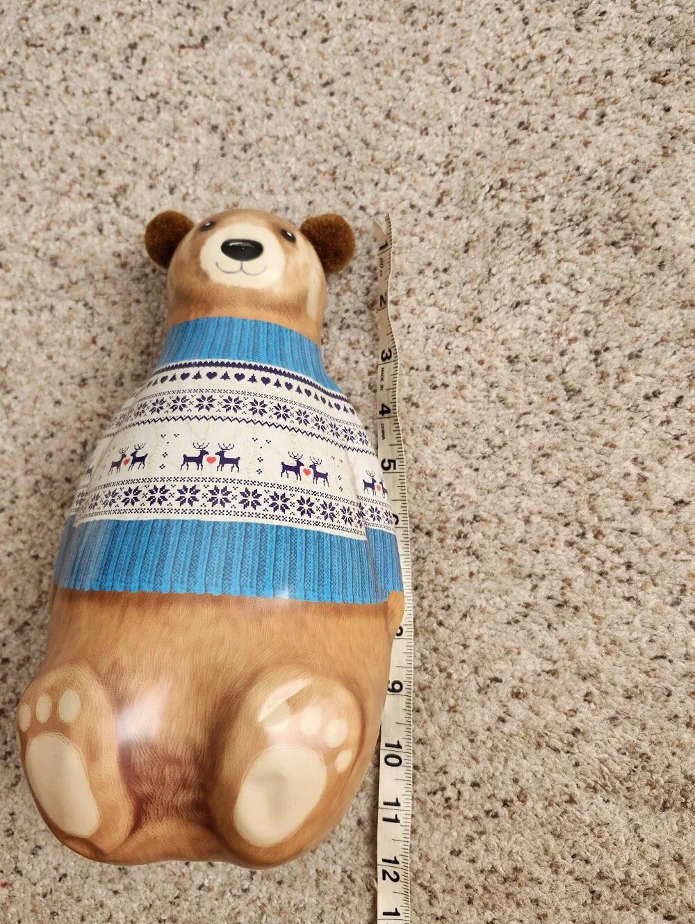 Teddy Bear In Fair Isle Sweater Empty Container